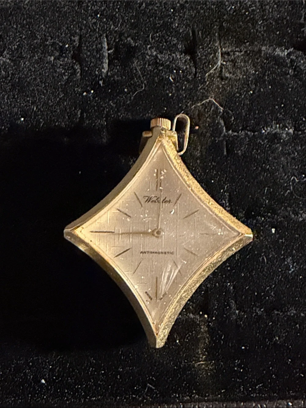 Vintage Webster Bernard Schaffel  Gold-Tone Diamond-Shaped watch parts